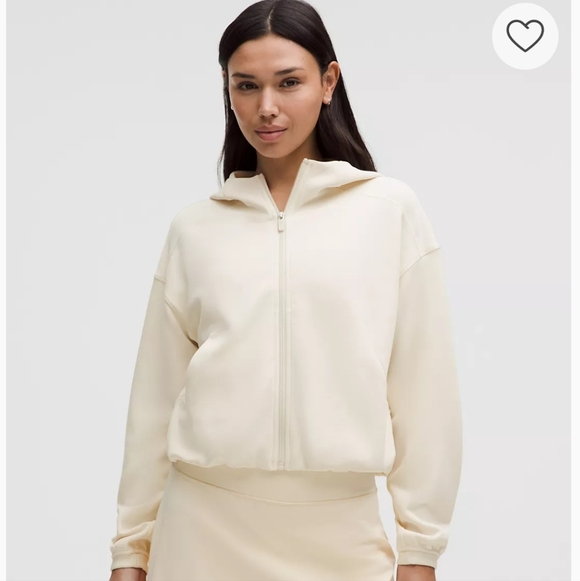 lululemon athletica Tops - NWOT!! Lululemon Softstreme Full Zip Hoodie - Light Ivory - Size 8